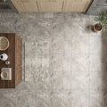 Silver (Pewter Blend) Travertine 24x24 Filled & Honed Travertine Tile — Kitchen floor