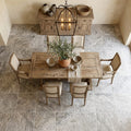 Silver (Pewter Blend) Travertine 24x24 Tumbled Travertine Tile — Dining Room floor