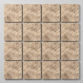Silver (Pewter Blend) Travertine 4x4 Tumbled Travertine Tile close-up