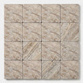 Silver (Pewter Blend) Travertine 6x6 Tumbled Travertine Tile close-up