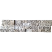 Silver/Secil 5-7/8x24 Mesh Split 3D Stack Quartzite Ledger Stone