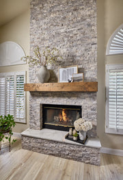 Silver/Secil 5-7/8x24 Mesh Split 3D Stack Quartzite Ledger Stone