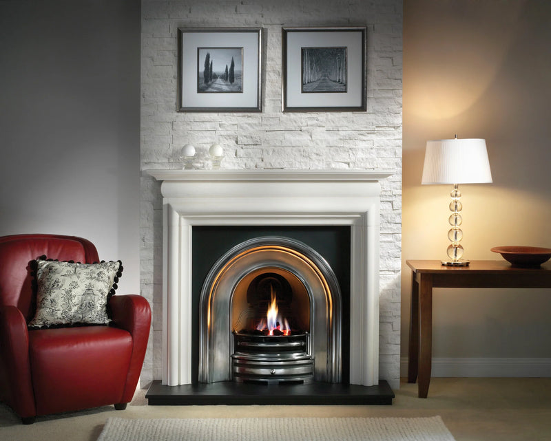 Secil White 5-7/8x24 Mesh Split 3D Stack Quartzite Ledger Stone