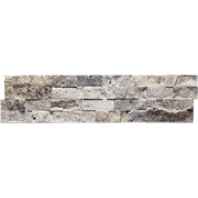 Silver/Secil 5-7/8x24 Mesh Split 3D Stack Quartzite Ledger Stone