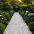 Silver Travertine 12x24 Tumbled 3CM Paver — Garden path