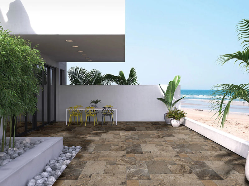 Silver Travertine Pattern Kit Tumbled 3CM Paver