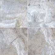 Silver Travertine 8x8 Tumbled 3CM Paver