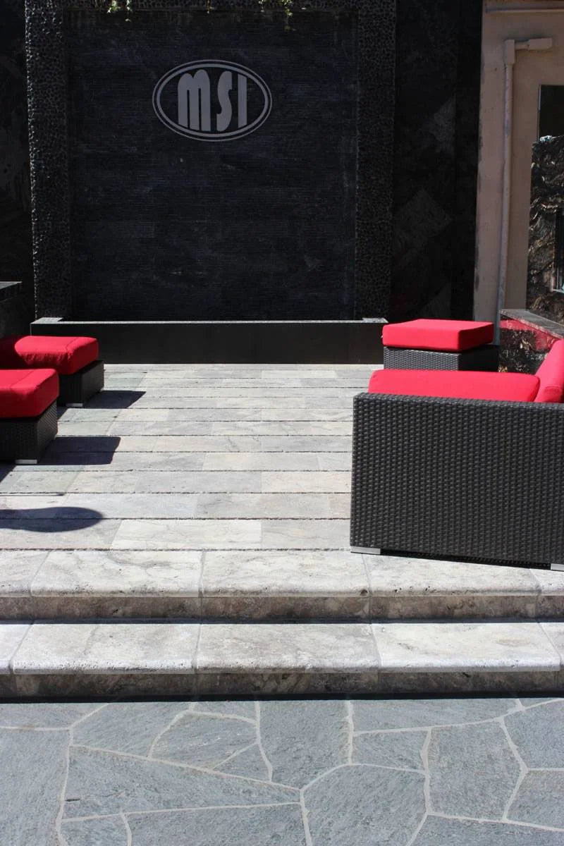 Silver Travertine 24x24 Tumbled 3CM Paver