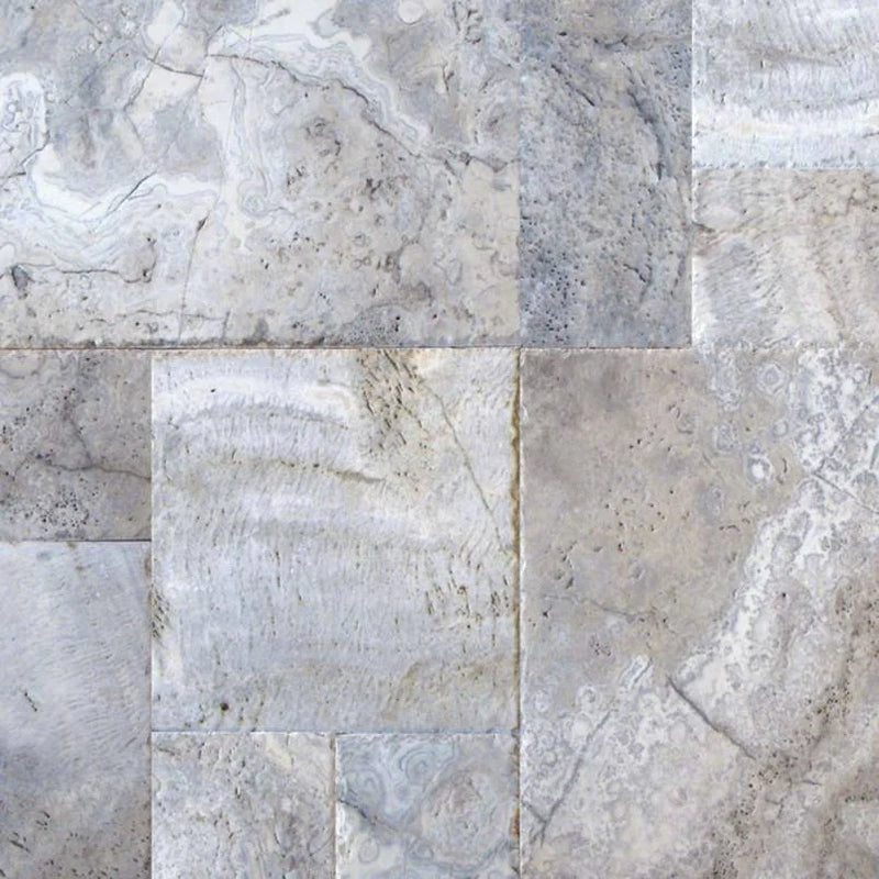 Silver Travertine 24x24 Tumbled 3CM Paver