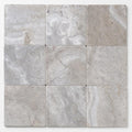 Silver Travertine 8x8 Tumbled 3CM Paver close-up