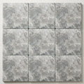 Silver Travertine Coping 12x12 Tumbled Bullnose 1.25 inch close-up