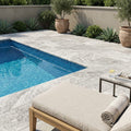 Silver Travertine Coping 12x24 Bullnose 3 cm pool coping — Swimming Pool remodel pool edge