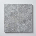 Silver Travertine Coping 12x24 Tumbled Bullnose 1.25 inch close-up
