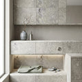 Silver Travertine Tumbled Bullnose Coping - 12x24, 2 in pool coping — Spa spa overhang edge