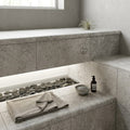 Silver Travertine Coping 12x24 Unfilled, Honed Bullnose 1.25 inch pool coping — Spa spa overhang edge