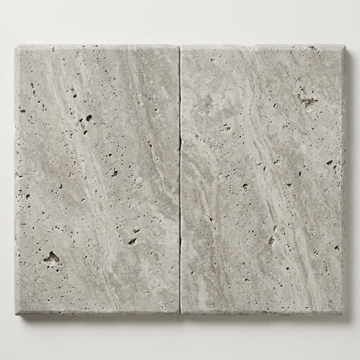 Silver Travertine Coping 16x24 Bullnose 3 cm close-up
