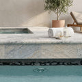 Silver Travertine Coping 16x24 Bullnose 5 cm pool coping — Spa spa overhang edge