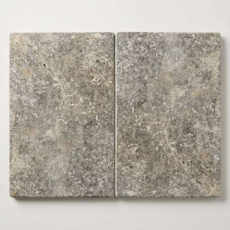 Silver Travertine Coping 16x24 Eased 5 cm close-up