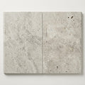 Silver Travertine Coping 16x24 Unfilled Honed Bullnose 2 inch close-up