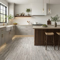 Silver Travertine Filled, Honed & Straight Edge 12 x 24 x 1/2 Vein Cut Tile 12x24 — Kitchen floor