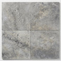 Silver Travertine Filled, Honed & Straight Edge 18 x 18 x 1/2 Cross Cut Tile 18x18 close-up