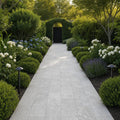 Silver Travertine Paver 12x24 Tumbled 1.25 inch — Garden path