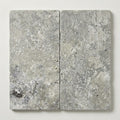 Silver Travertine Paver 12x24 Tumbled 2 inch close-up