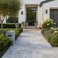 Silver Travertine Paver 12x24 Tumbled 2 inch — Front Yard walkway