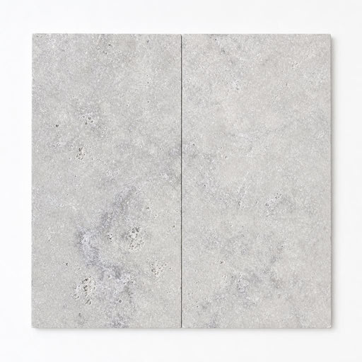 Silver Travertine Paver 12x24 Unfilled, Honed 2 inch close-up