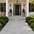 Silver Travertine Paver 16x24 Tumbled 1.25 inch — Front Yard front porch