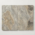 Silver Travertine Paver 16x24 Tumbled 1.25 inch close-up