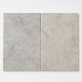 Silver Travertine Paver 16x24 Tumbled 2 inch close-up