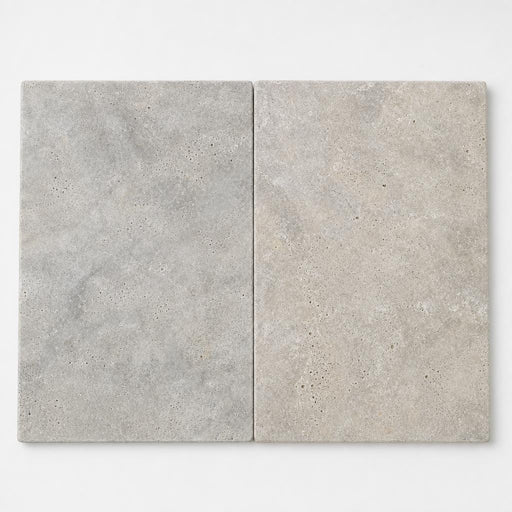 Silver Travertine Paver 16x24 Tumbled 2 inch close-up