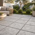 Silver Travertine Paver 24x24 Tumbled 1.25 inch — Backyard patio