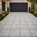 Silver Travertine Paver 24x24 Tumbled 1.25 inch — Front Yard driveway