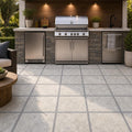 Silver Travertine Paver 24x24 Tumbled 1.25 inch — Outdoor Kitchen floor