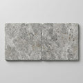 Silver Travertine Paver 24x24 Tumbled 1.25 inch close-up