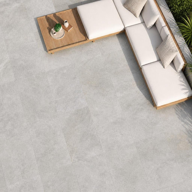 Silver Travertine Paver 24x36 Tumbled 1.25 inch — Backyard patio