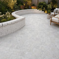 Silver Travertine Paver 6x6 Tumbled 1.25 inch — Backyard patio