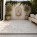 Silver Travertine Paver 6x6 Tumbled 1.25 inch — Courtyard paving