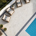 Silver Travertine Paver 8x16 Tumbled 1.25 inch — Backyard pool deck