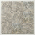 Silver Travertine Tile 12x12 Honed, Filled close-up