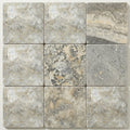 Silver Travertine Tile 12x12 Tumbled close-up