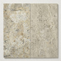 Silver Travertine Tile 12x24 Filled, Honed close-up