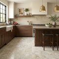 Silver Travertine Tile 12x24 Filled, Honed — Kitchen floor