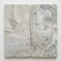 Silver Travertine Tile 12x24 Tumbled close-up