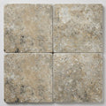 Silver Travertine Tile 16x16 Tumbled close-up