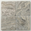 Silver Travertine Tile 18x18 Tumbled close-up