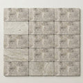 Silver Travertine Tile 3x6 Tumbled close-up