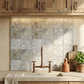 Silver Travertine Tile 4x4 Tumbled — Kitchen backsplash